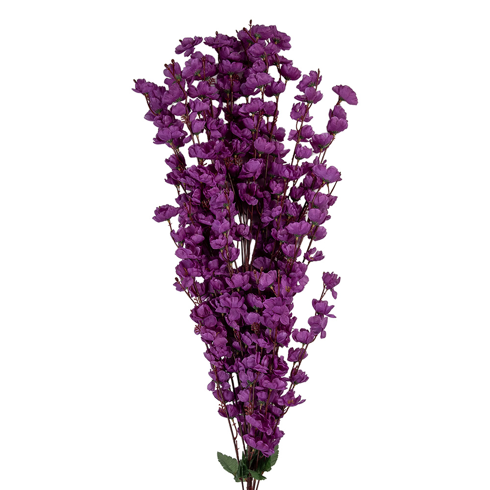 Clayre & Eef   | Decoratie tak met bloemen Paars Groen 15x10x100 cm | 5PL0168PA