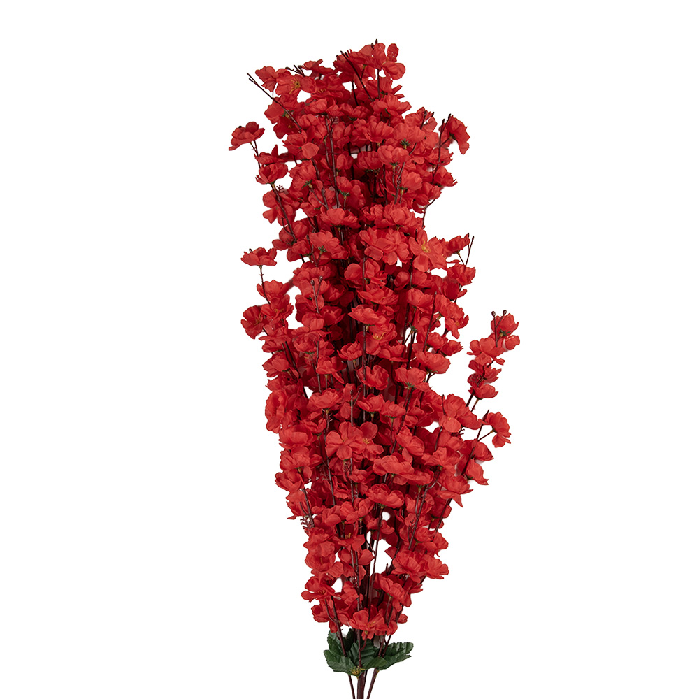 Clayre & Eef   | Decoratie tak met bloemen Rood Groen 15x10x100 cm | 5PL0168R