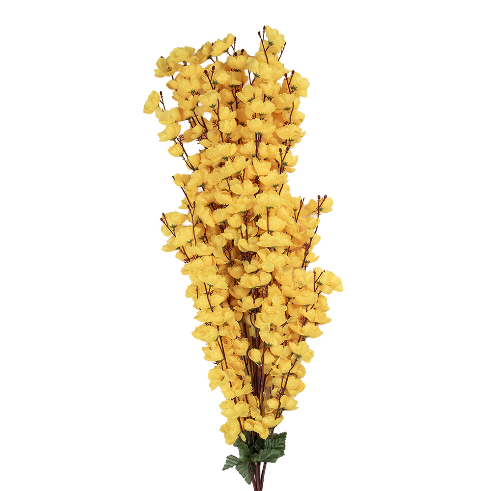 Clayre & Eef   | Decoratie tak met bloemen Geel Groen 15x10x100 cm | 5PL0168Y
