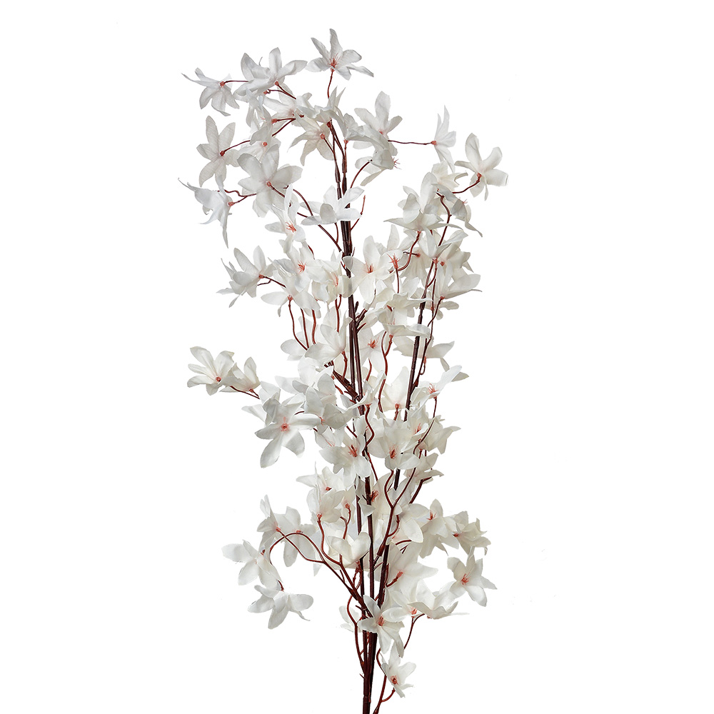 Clayre & Eef   | Decoratie tak met bloemen Wit 15x7x112 cm | 5PL0136W
