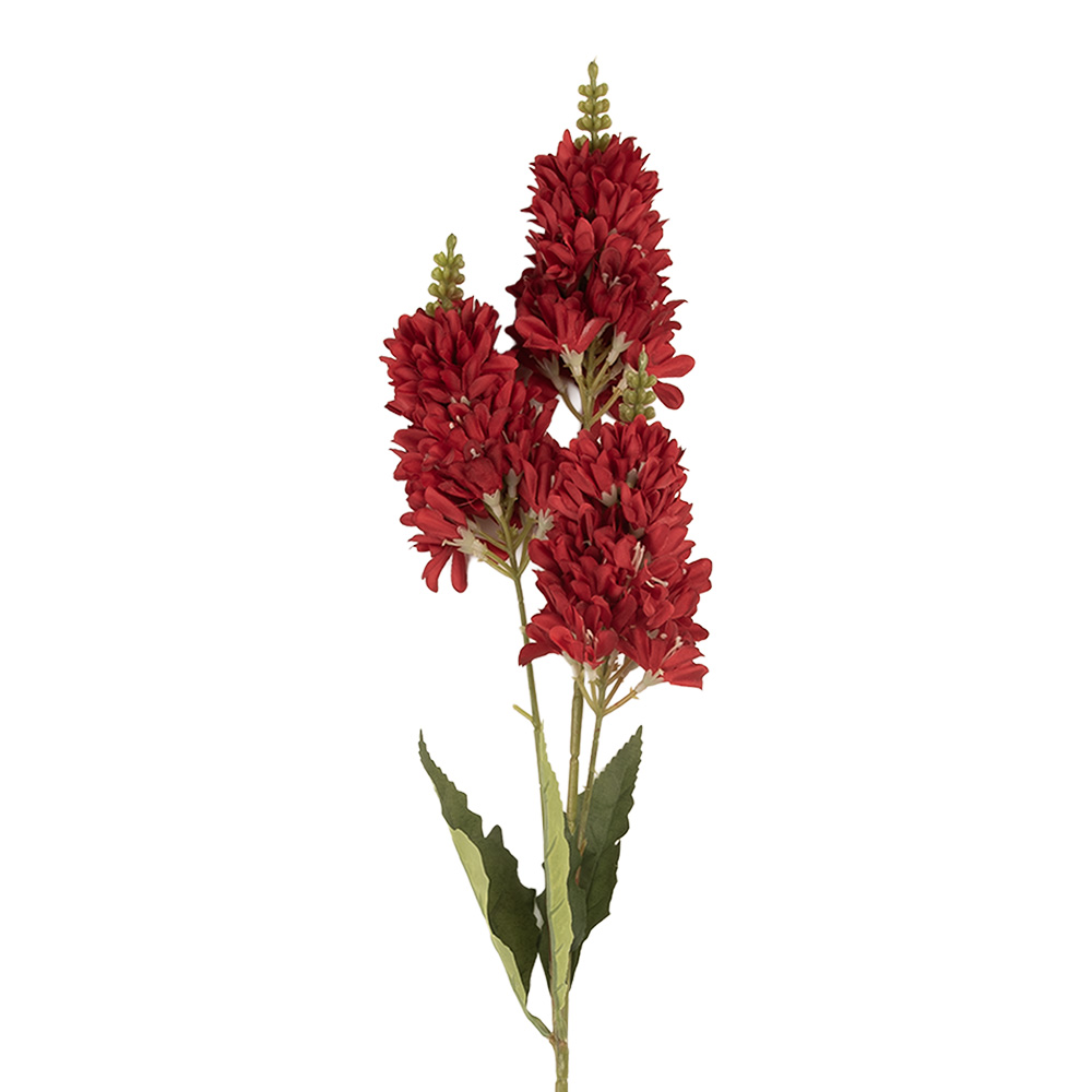 Clayre & Eef   | Decoratie tak met bloemen Rood Groen 10x7x74 cm | 5PL0190R