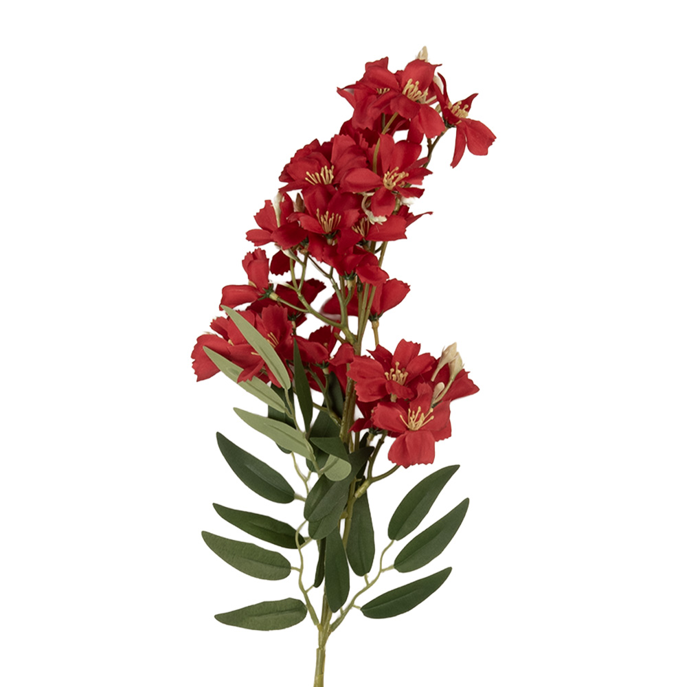 Clayre & Eef   | Decoratie tak met bloemen Rood Groen 10x10x72 cm | 5PL0191R