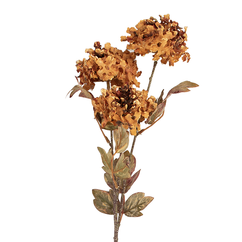 Clayre & Eef   | Decoratie tak met bloemen Oranje Groen 10x8x76 cm | 5PL0193LO