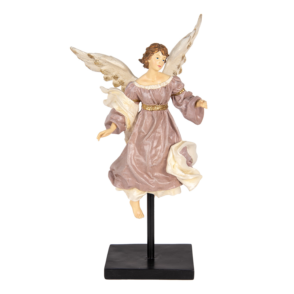 Clayre & Eef   | Decoratie Engel Beige Wit 23x21x42 cm | 6PR5599