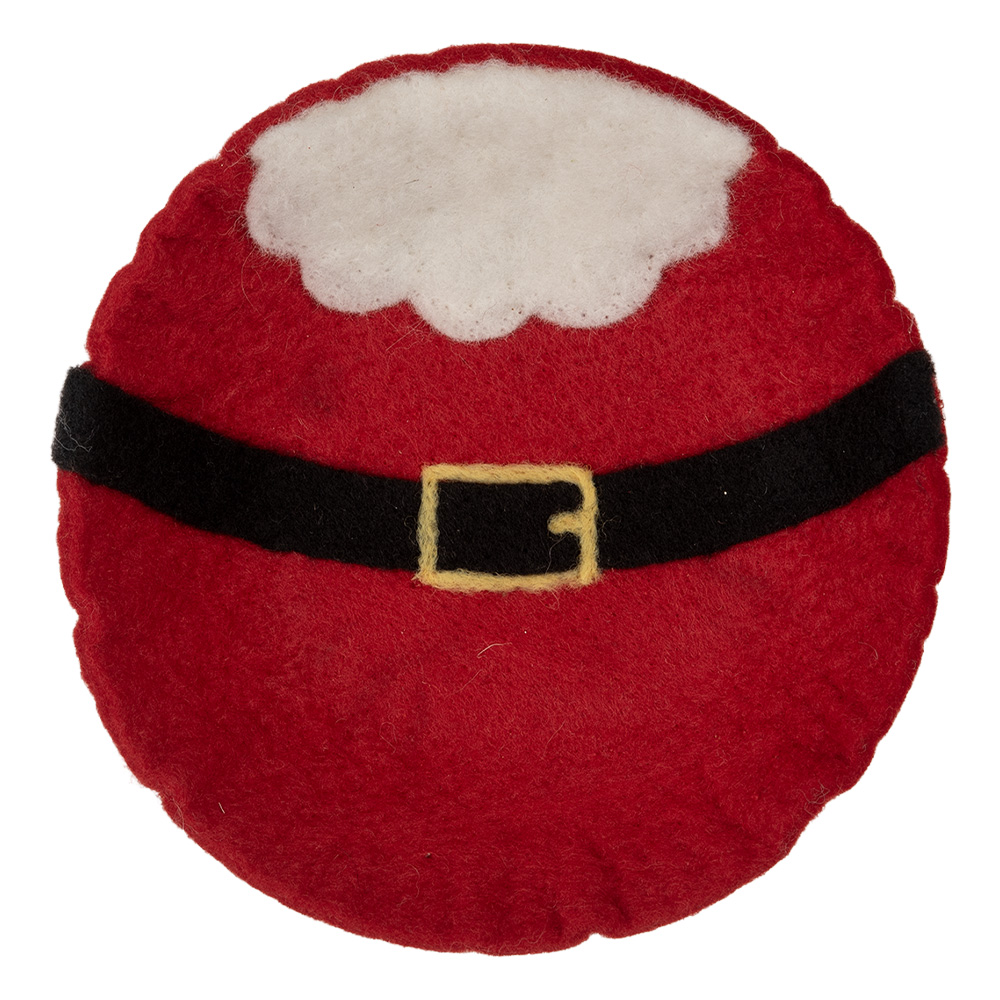 Clayre & Eef   | Vilten Schaal Kerstman Rood Wit ø 18x4 cm | 66291