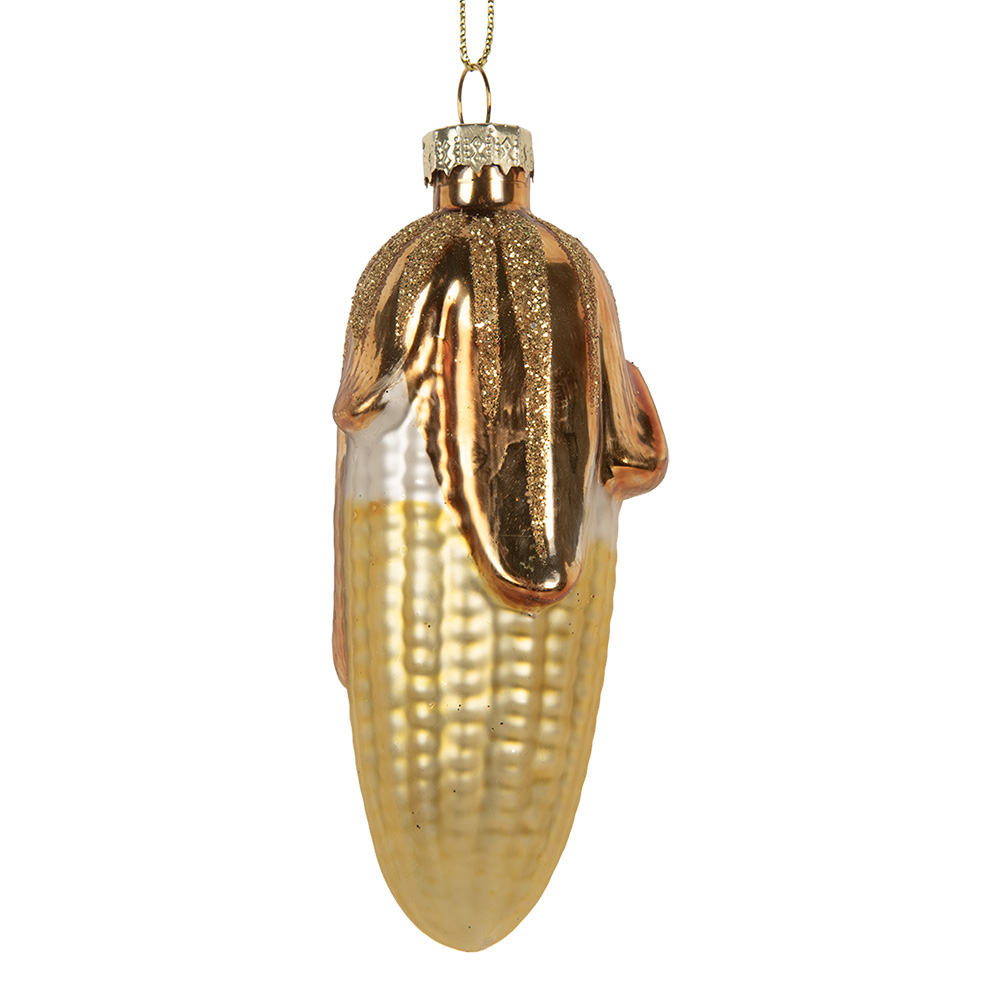 Clayre & Eef   | Kersthanger Goudkleurig Geel ø 4x10 cm | 6GL5259
