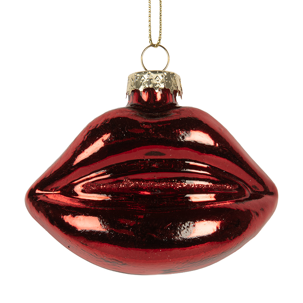 Clayre & Eef   | Kersthanger Rood 8x4x7 cm | 6GL5261