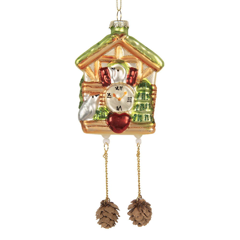 Clayre & Eef   | Kersthanger Bruin Groen 7x4x10/17 cm | 6GL5265