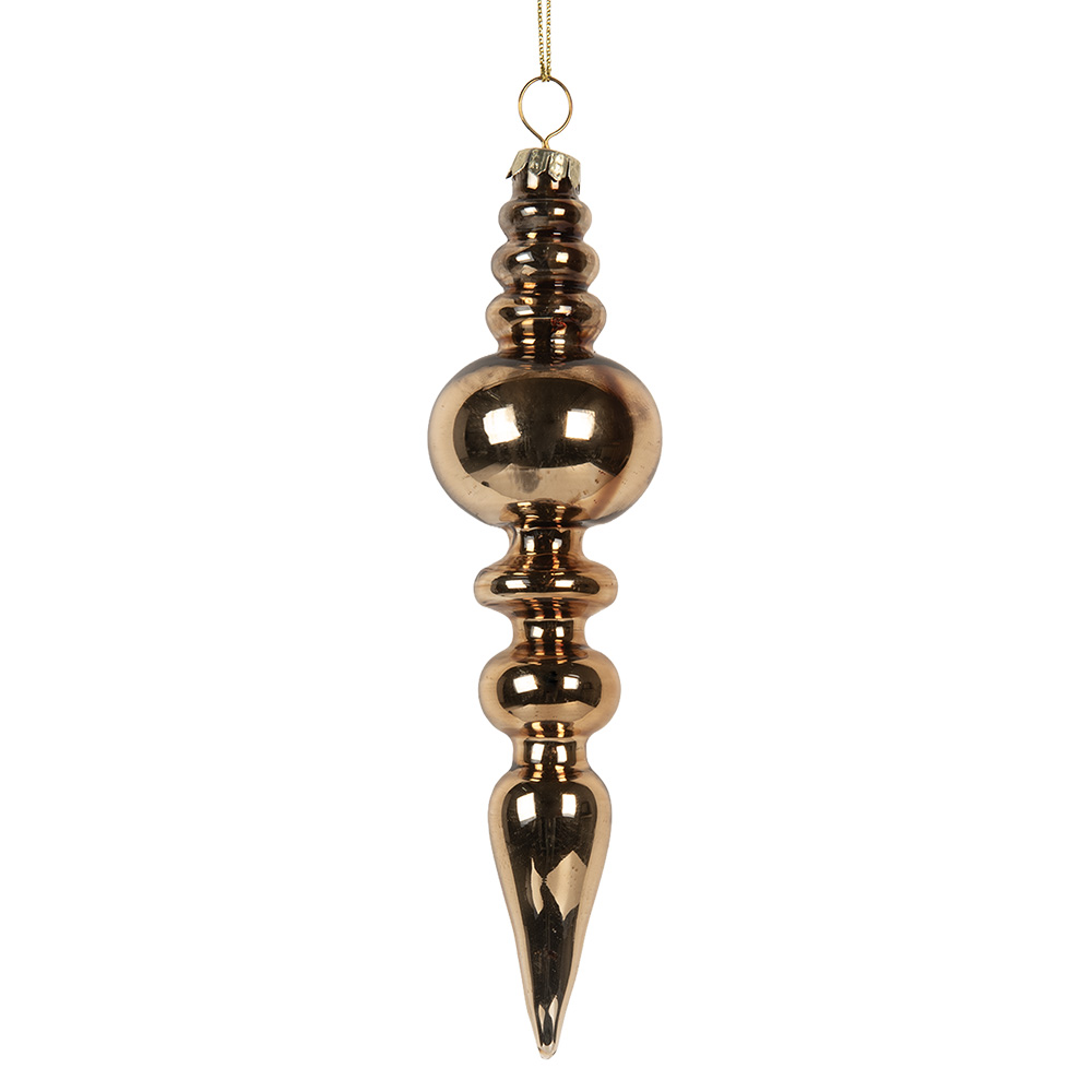 Clayre & Eef   | Kerstbal Goudkleurig ø 4x16 cm | 6GL5270