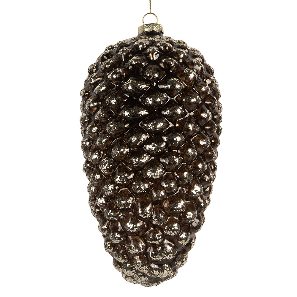 Clayre & Eef   | Kerstbal Zilverkleurig ø 12x24 cm | 6GL5274