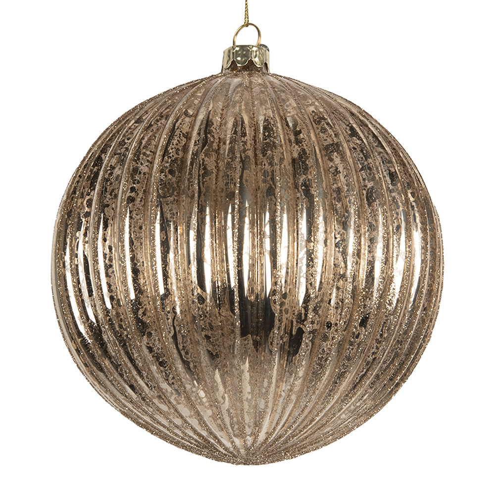 Clayre & Eef   | Kerstbal Transparant Zilverkleurig ø 15x15 cm | 6GL5275