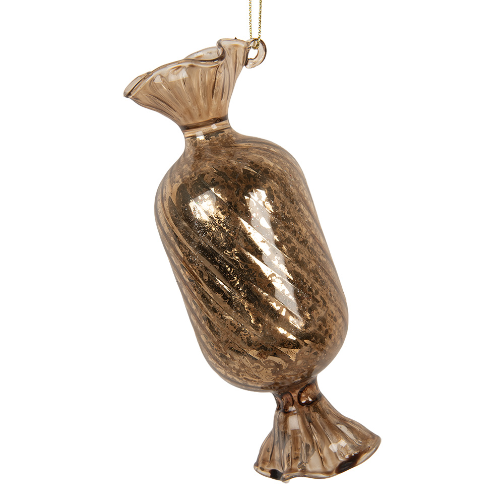 Clayre & Eef   | Kersthanger Goudkleurig Bruin ø 5x13 cm | 6GL5280