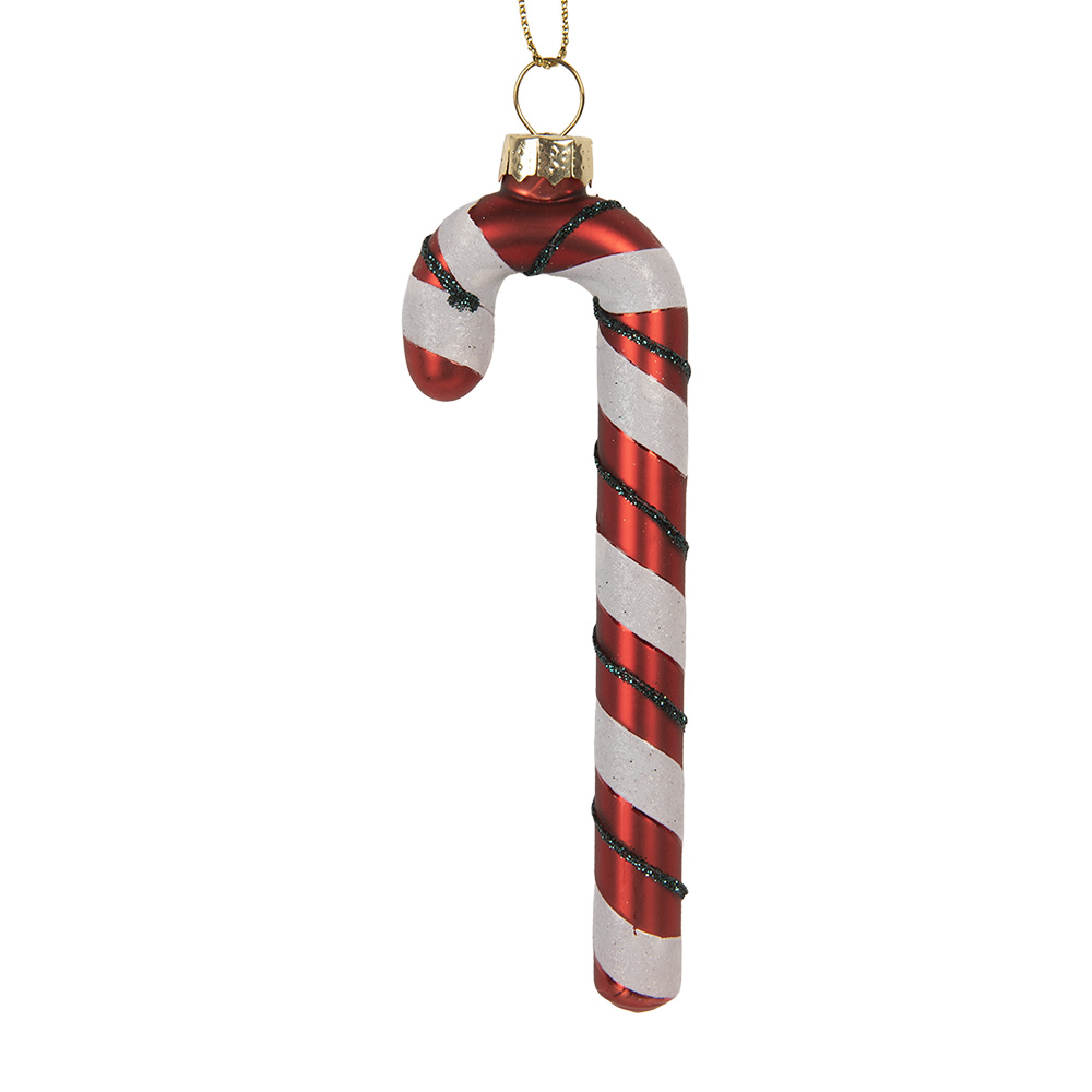Clayre & Eef   | Kersthanger Rood Wit 4x1x12 cm | 6GL5281