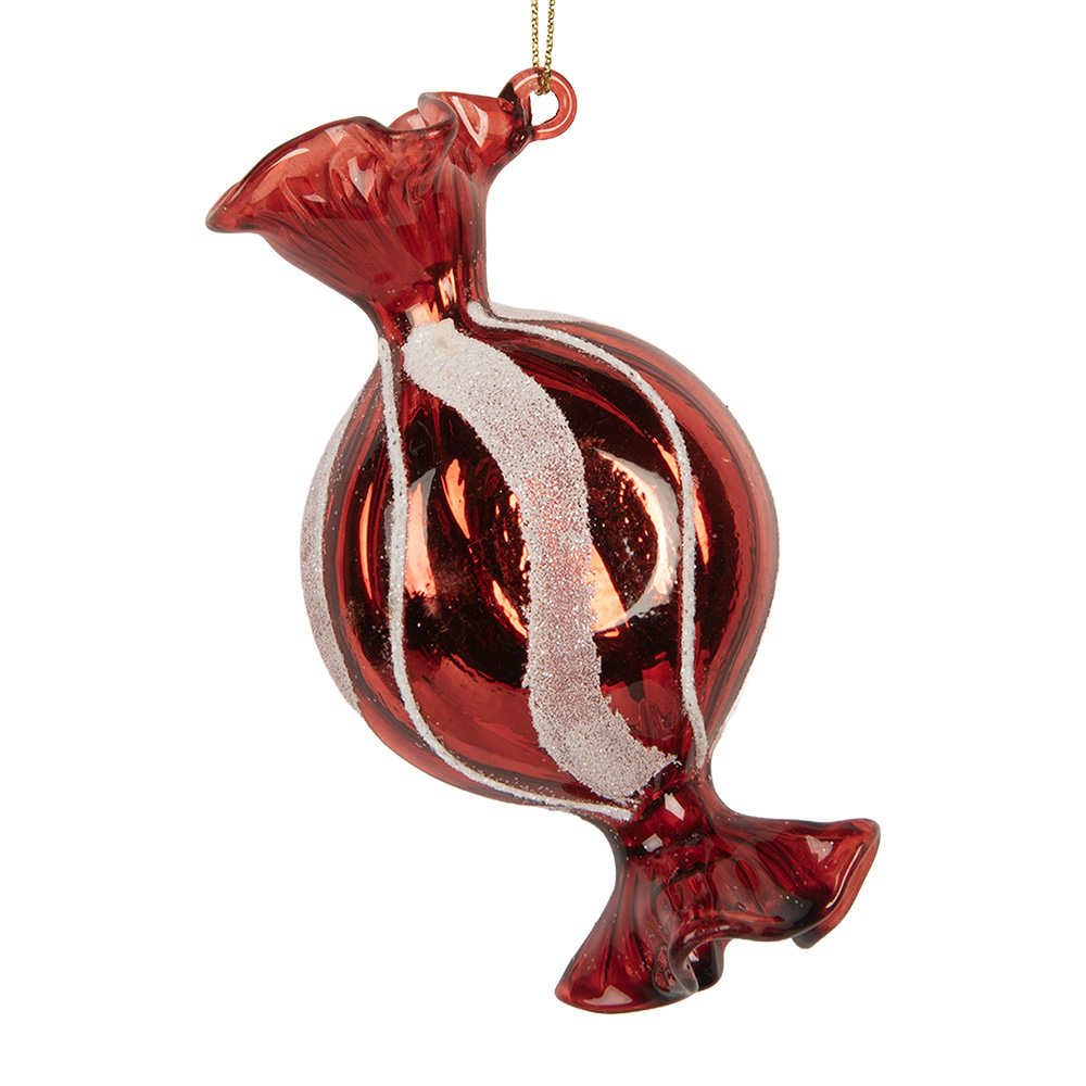Clayre & Eef   | Kersthanger Rood Wit 5x4x10 cm | 6GL5282