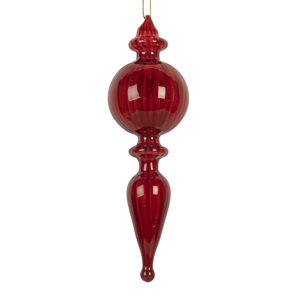 Clayre & Eef   | Kerstbal Rood ø 5x17 cm | 6GL5288
