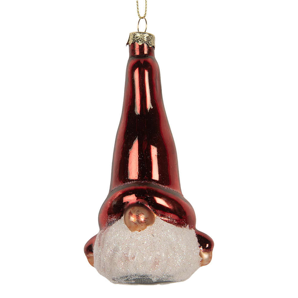 Clayre & Eef   | Kersthanger Rood Wit 6x5x13 cm | 6GL5293