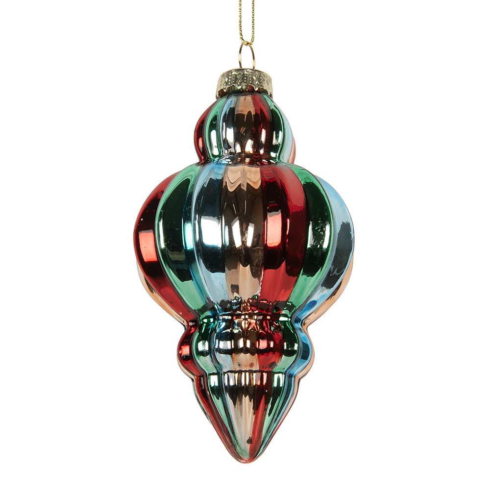 Clayre & Eef   | Kerstbal Meerkleurig ø 7x12 cm | 6GL5301