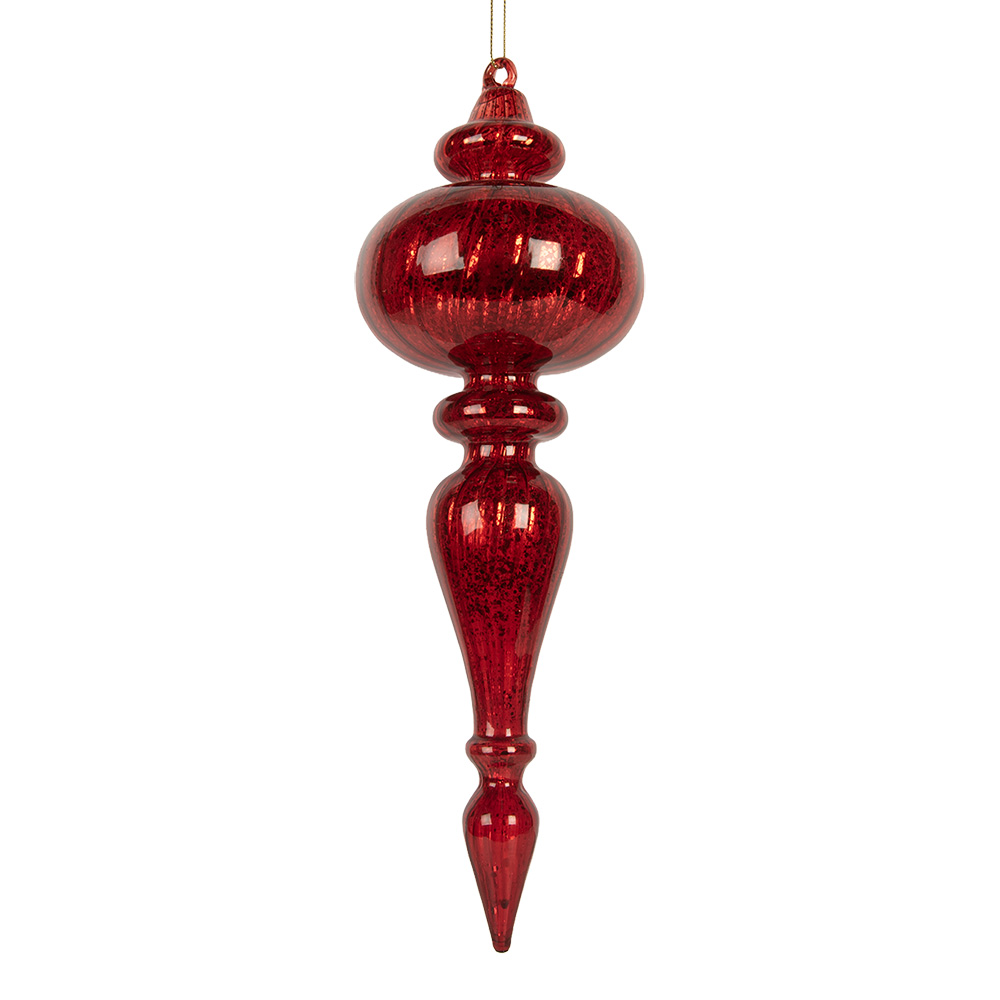Clayre & Eef   | Kerstbal Rood ø 9x28 cm | 6GL5315