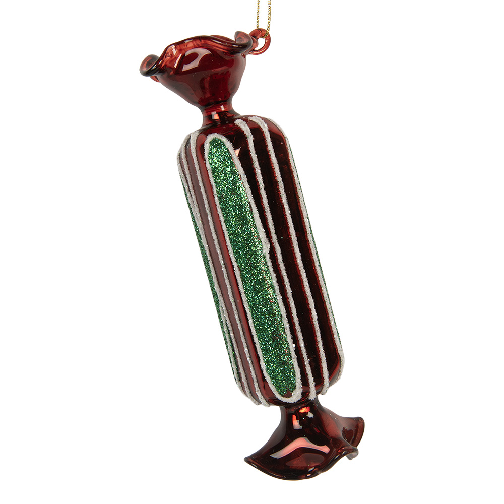 Clayre & Eef   | Kersthanger Rood Groen ø 4x15 cm | 6GL5320