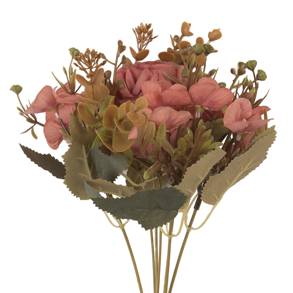 Clayre & Eef   | Decoratie tak met bloemen Roze Groen 12x10x29 cm | 6PL0401P