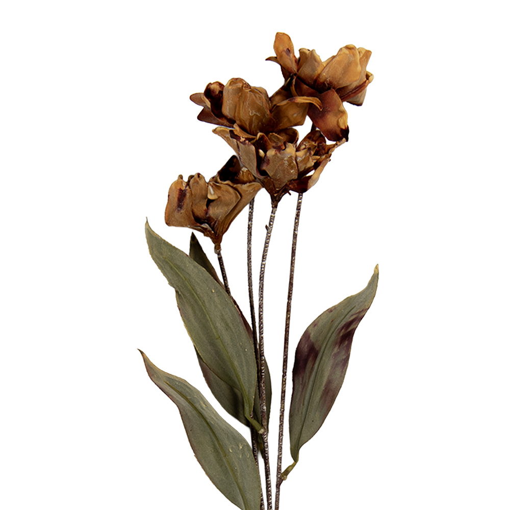 Clayre & Eef   | Decoratie tak met bloemen Bruin Groen 8x5x60 cm | 6PL0403BR