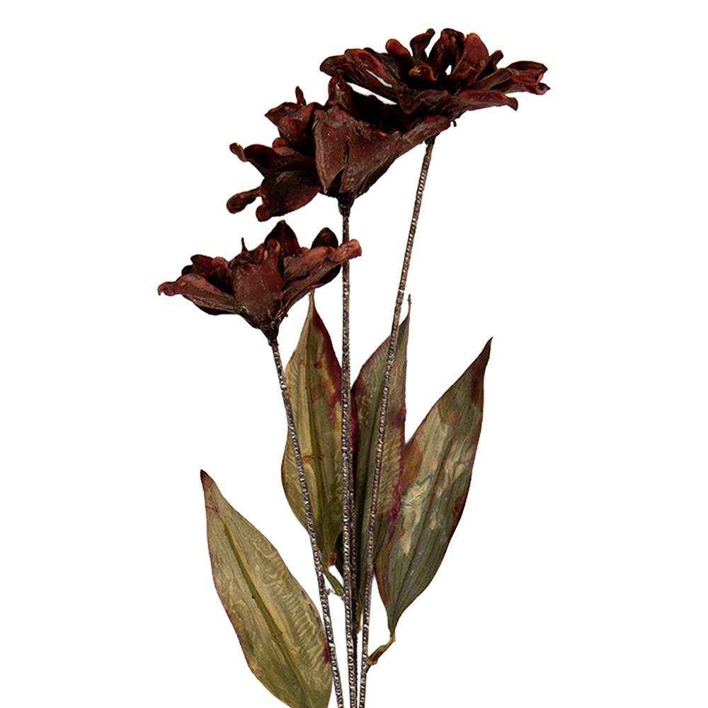 Clayre & Eef   | Decoratie tak met bloemen Bruin Groen 8x5x60 cm | 6PL0403CH