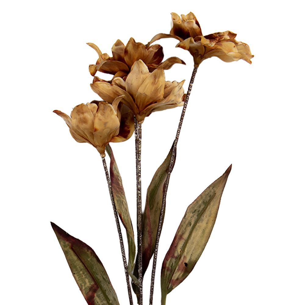 Clayre & Eef   | Decoratie tak met bloemen Bruin Groen 8x5x60 cm | 6PL0403LCH