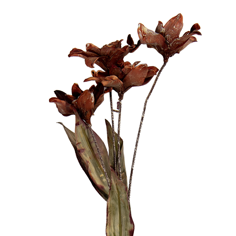 Clayre & Eef   | Decoratie tak met bloemen Oranje Groen 8x5x60 cm | 6PL0403O