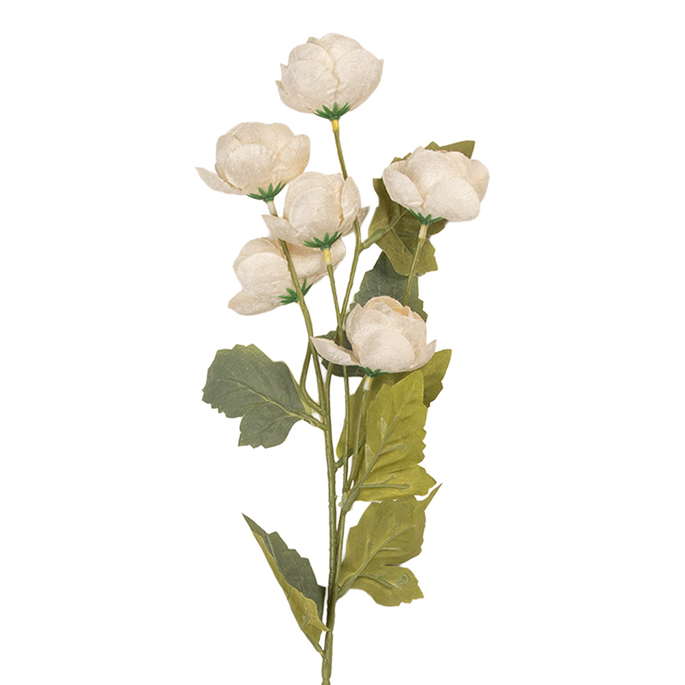 Clayre & Eef   | Decoratie tak met bloemen Wit Groen 10x10x63 cm | 6PL0409W