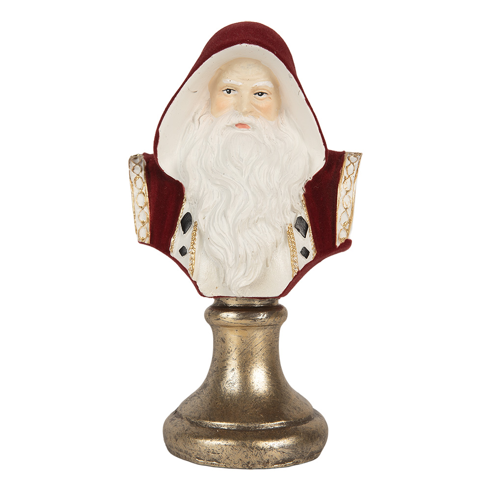 Clayre & Eef   | Kerstdecoratie Kerstman Rood Wit 9x7x15 cm | 6PR5537