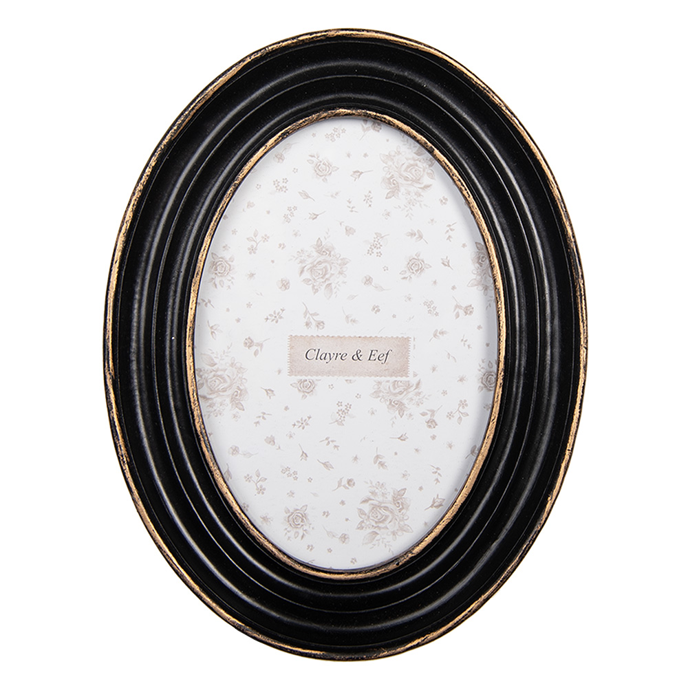 Clayre & Eef   | Fotolijst Zwart Goudkleurig 15x2x20 cm / 10x15 cm | 2F1282