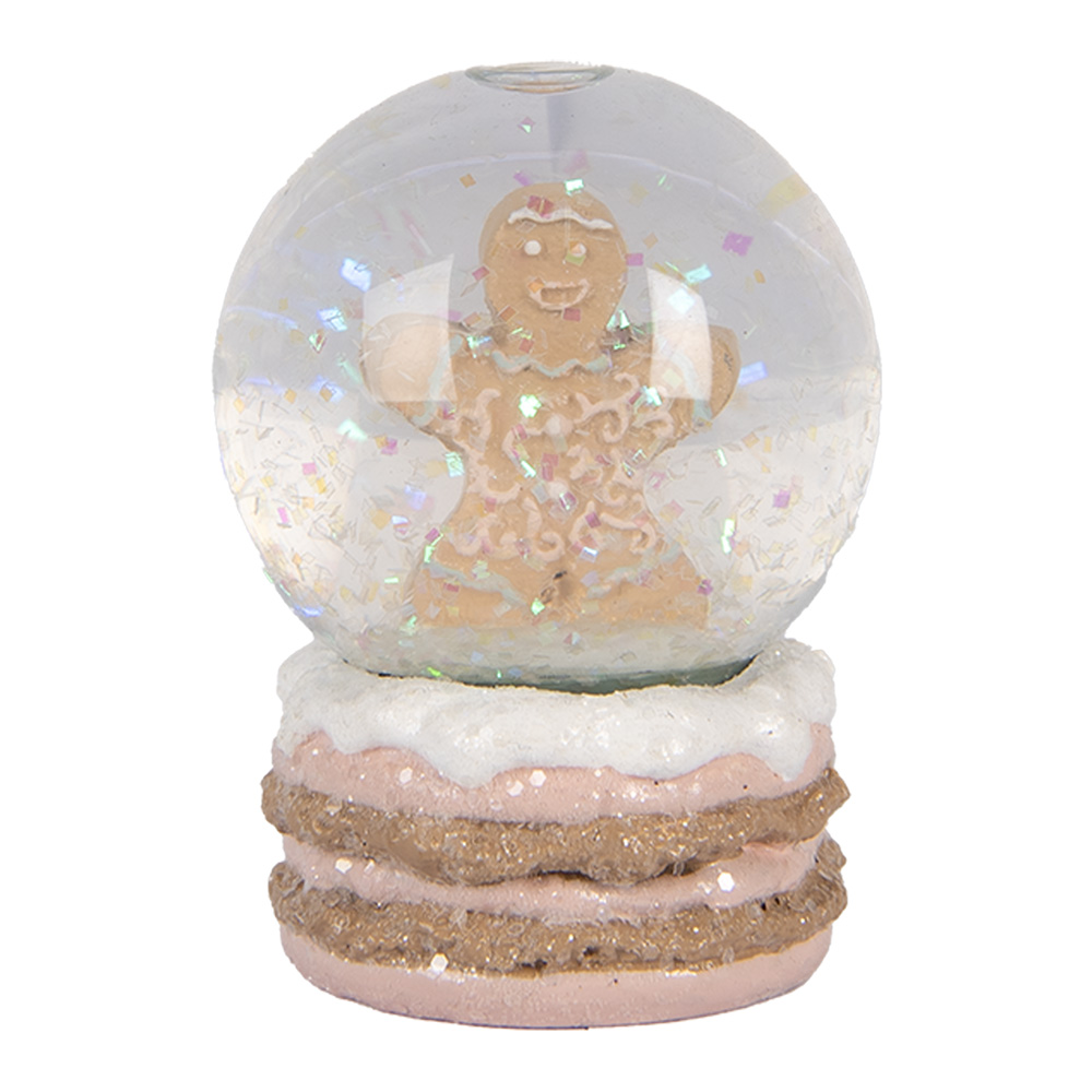 Clayre & Eef   | Sneeuwbol Bruin Transparant ø 5x7 cm | 66086