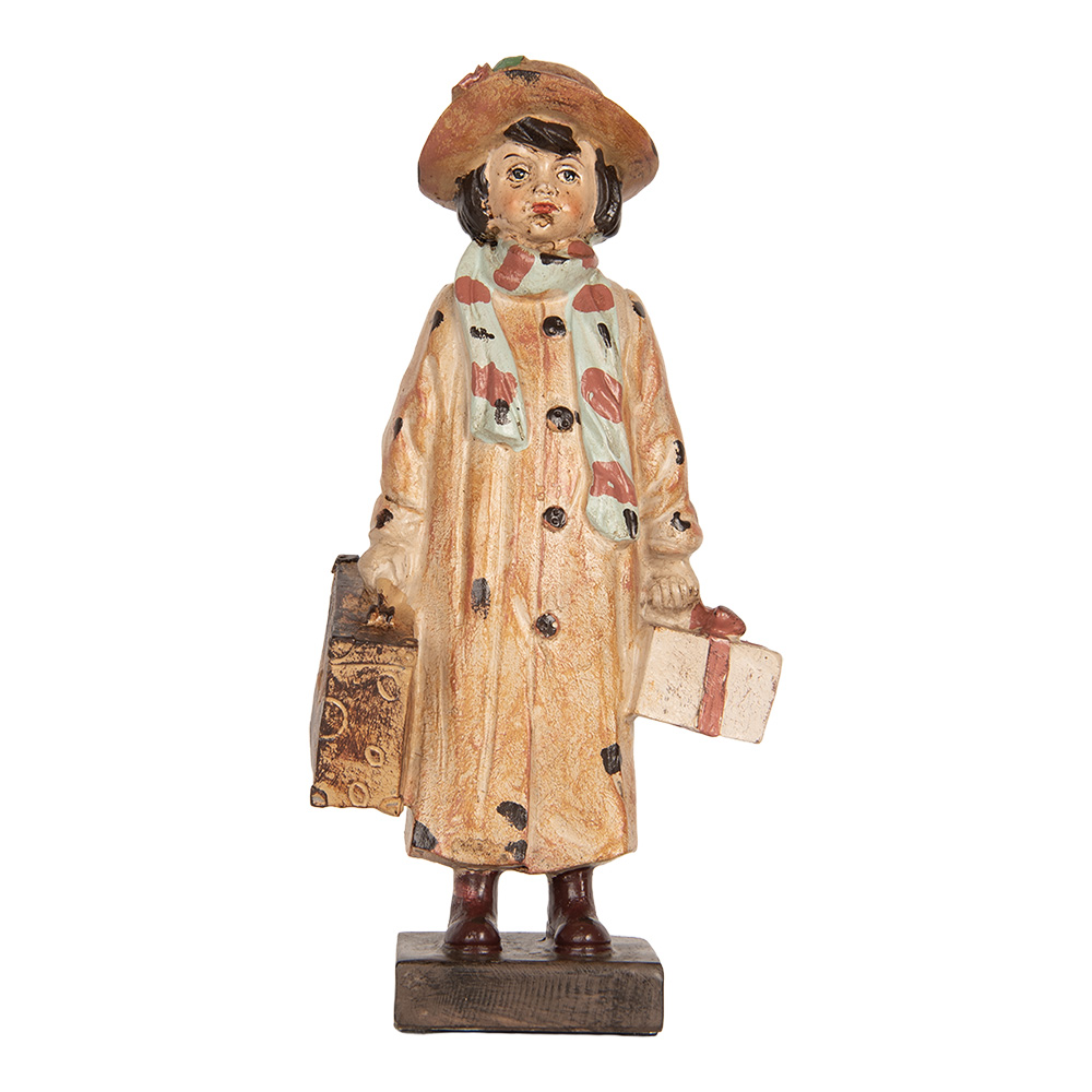 Clayre & Eef   | Decoratie Kind Bruin Beige 14x9x27 cm | 6PR5555