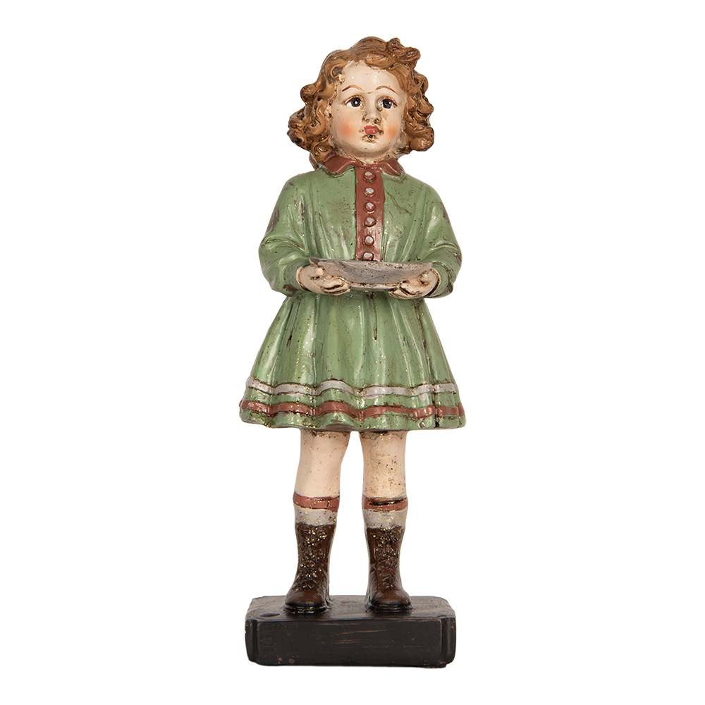 Clayre & Eef   | Decoratie Kind Groen Beige 9x8x21 cm | 6PR5557