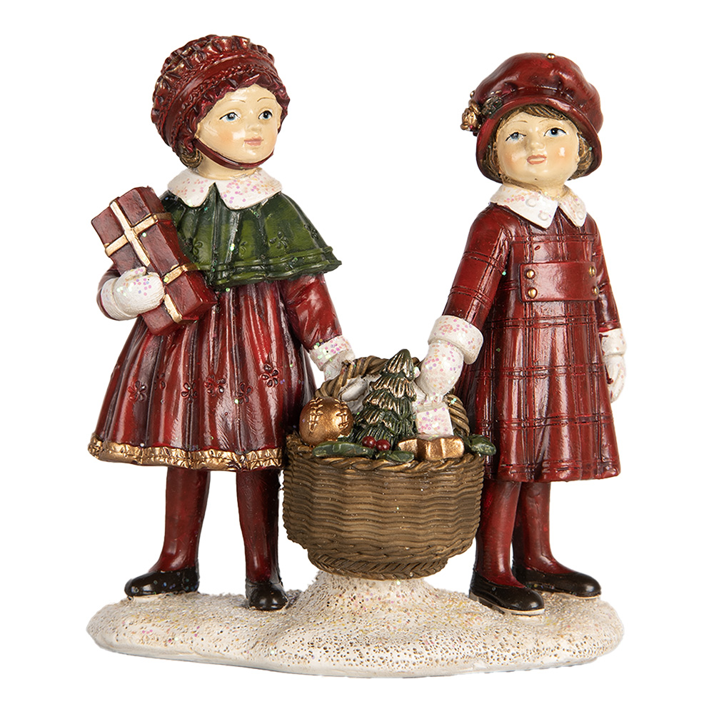 Clayre & Eef   | Kerstdecoratie Kinderen Rood Groen 11x6x12 cm | 6PR5678