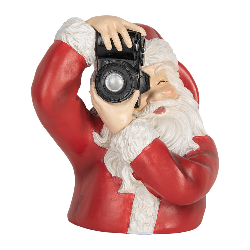 Clayre & Eef   | Kerstdecoratie Kerstman Rood Wit 21x17x22 cm | 6PR5762