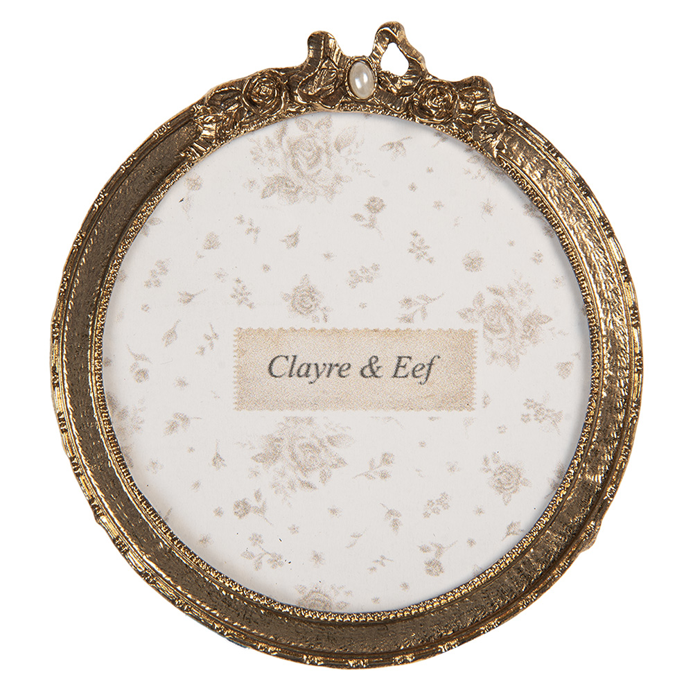 Clayre & Eef   | Fotolijst Goudkleurig 10x1x11 cm / ø 9 cm | 2F1292