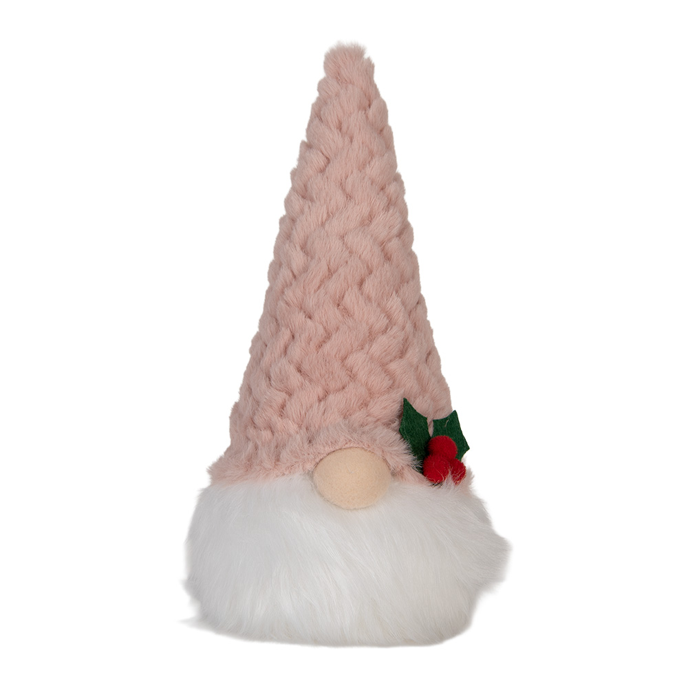 Clayre & Eef   | Decoratie Beeld Kabouter met LED Roze Wit 10x10x25 cm / 3xAA | 66334