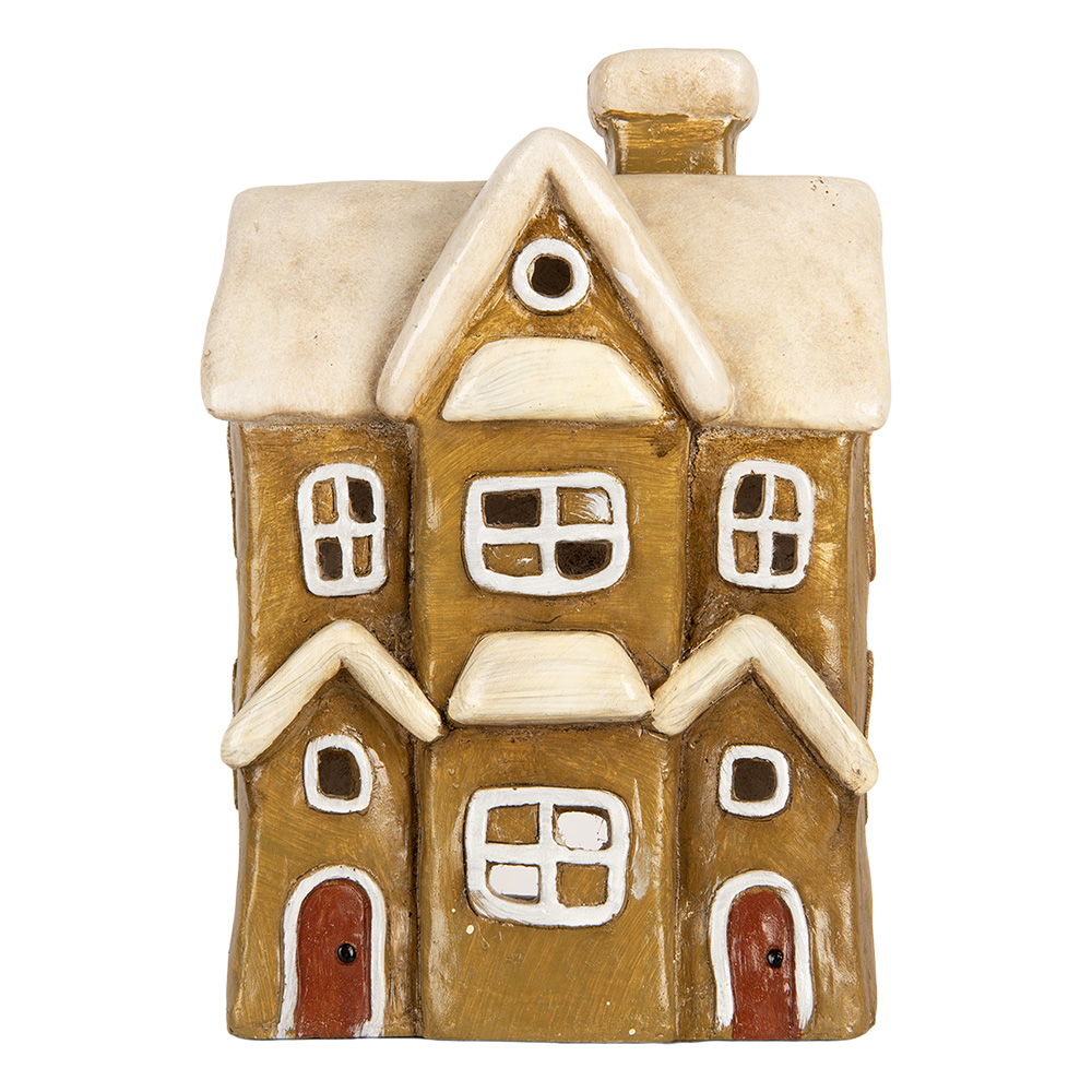 Clayre & Eef   | Decoratie Huis Bruin Beige 23x15x33 cm | 6MG0123