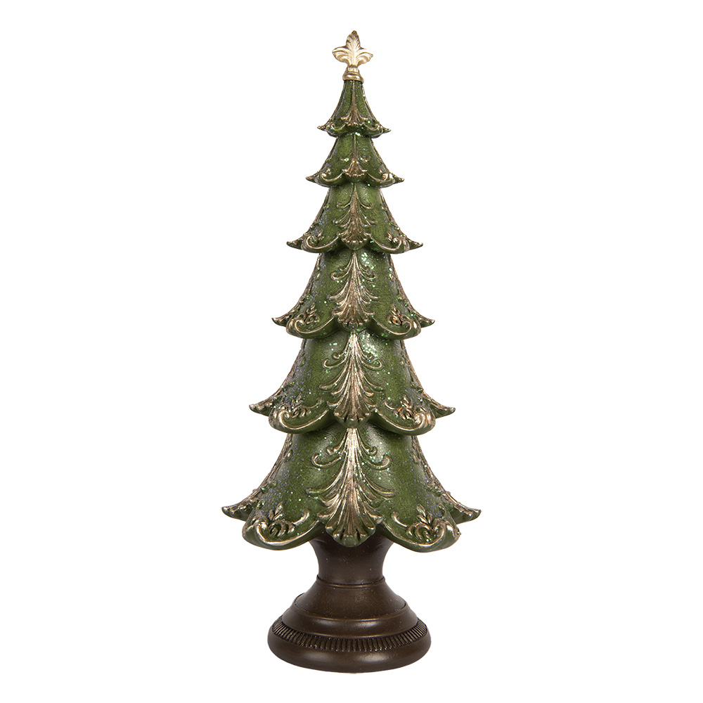 Clayre & Eef   | Kerstdecoratie Kerstboom Groen Bruin ø 18x41 cm | 6PR5403
