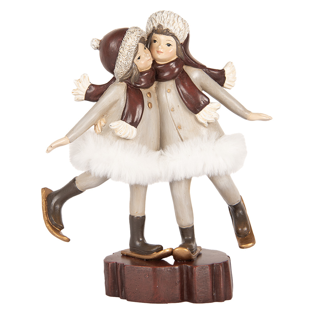 Clayre & Eef   | Kerstdecoratie Kinderen Grijs Bruin 15x7x18 cm | 6PR5405