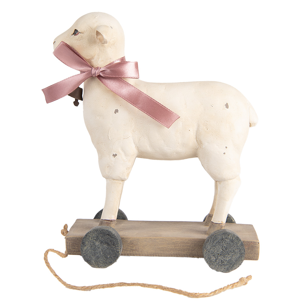 Clayre & Eef   | Decoratie beeld Schaap Beige Bruin 17x9x20 cm | 6PR5419