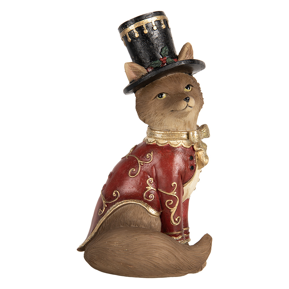 Clayre & Eef   | Decoratie Vos Bruin Rood 9x8x17 cm | 6PR5637
