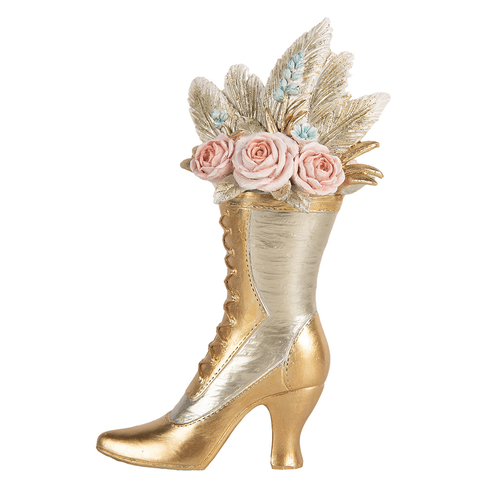 Clayre & Eef   | Decoratie Schoen Goudkleurig 14x7x22 cm | 6PR5638