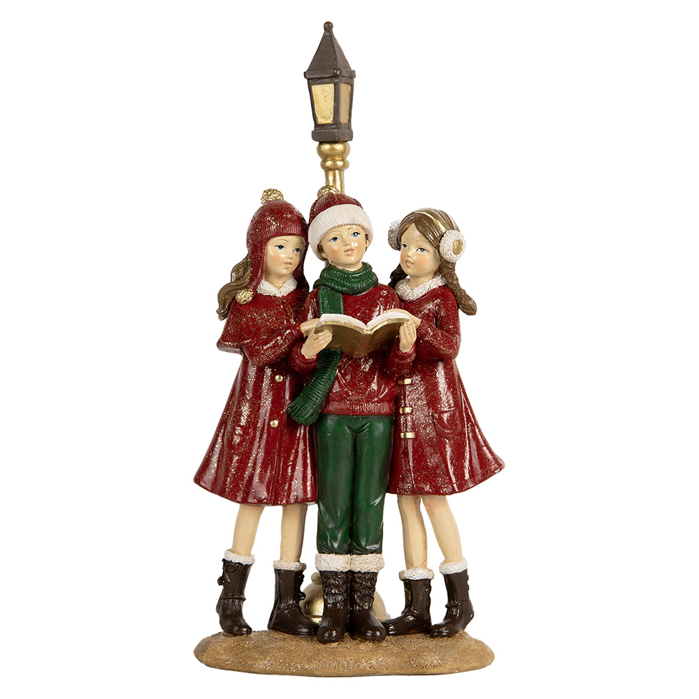 Clayre & Eef   | Decoratie Kerstkoor Rood Groen 14x9x28 cm | 6PR5681