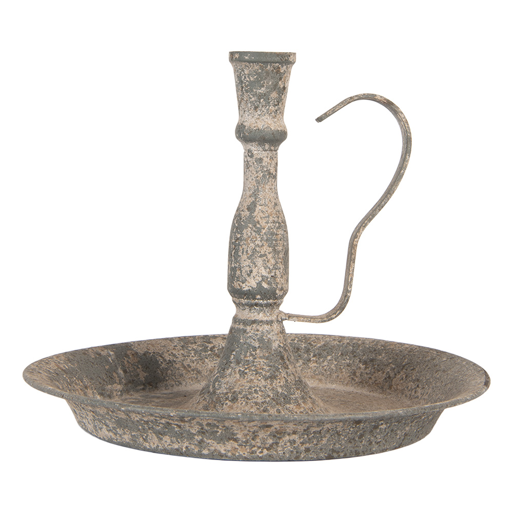 Clayre & Eef   | Kandelaar Grijs Beige ø 23x19 cm | 6Y5820