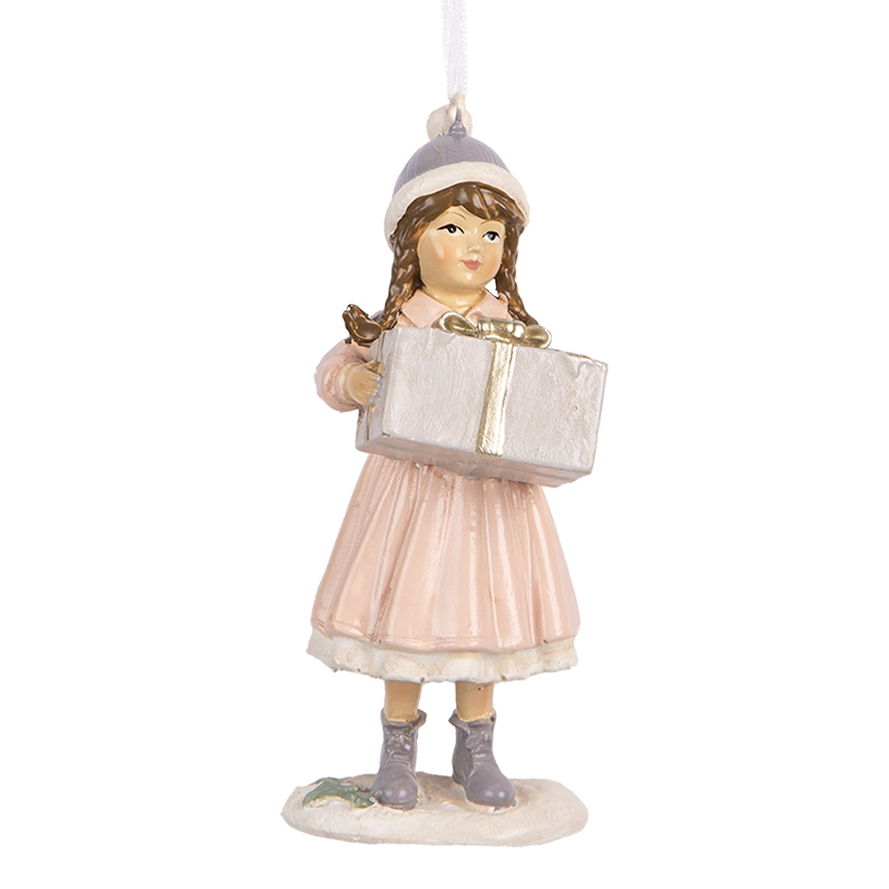 Clayre & Eef   | Decoratie hanger Kind Roze 5x5x11 cm | 6PR5654