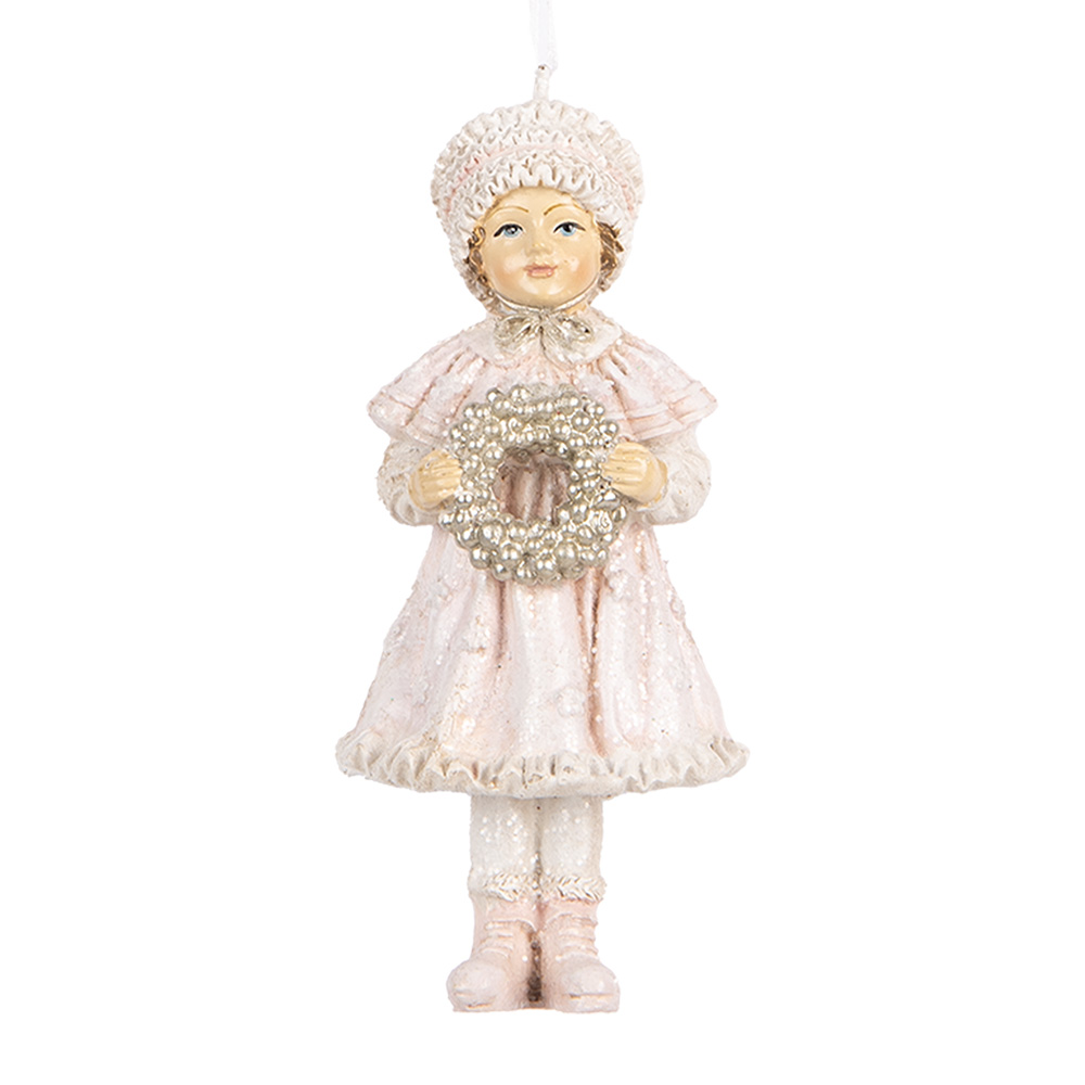 Clayre & Eef   | Decoratie hanger Kind Roze 5x4x11 cm | 6PR5658