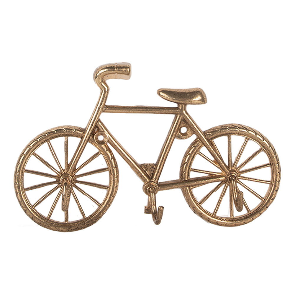Clayre & Eef   | Wandkapstok 3 haken Goudkleurig 19x4x12 cm | 6Y5892
