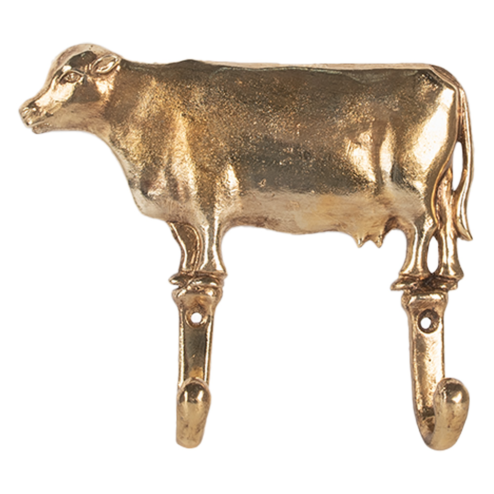 Clayre & Eef   | Wandhaak Goudkleurig 17x4x15 cm | 6Y5895
